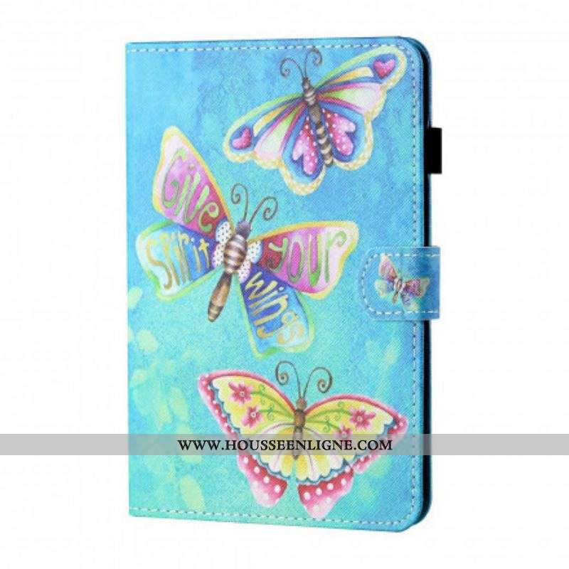 Housse Samsung Galaxy Tab A7 (2020) Papillons Multicolores