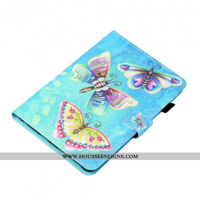 Housse Samsung Galaxy Tab A7 (2020) Papillons Multicolores