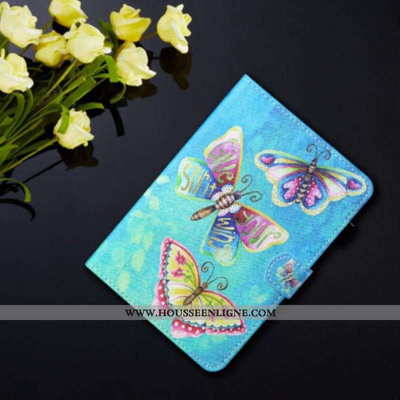 Housse Samsung Galaxy Tab A7 (2020) Papillons Multicolores