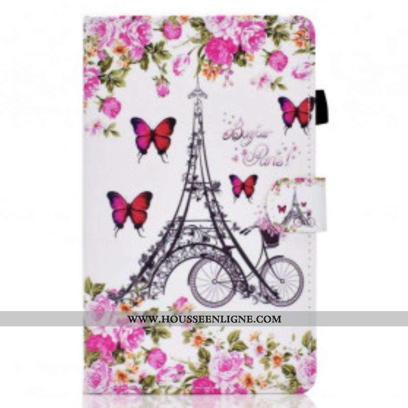 Housse Samsung Galaxy Tab A7 (2020) Tour Eiffel Vélo