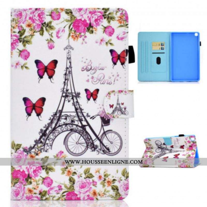 Housse Samsung Galaxy Tab A7 (2020) Tour Eiffel Vélo