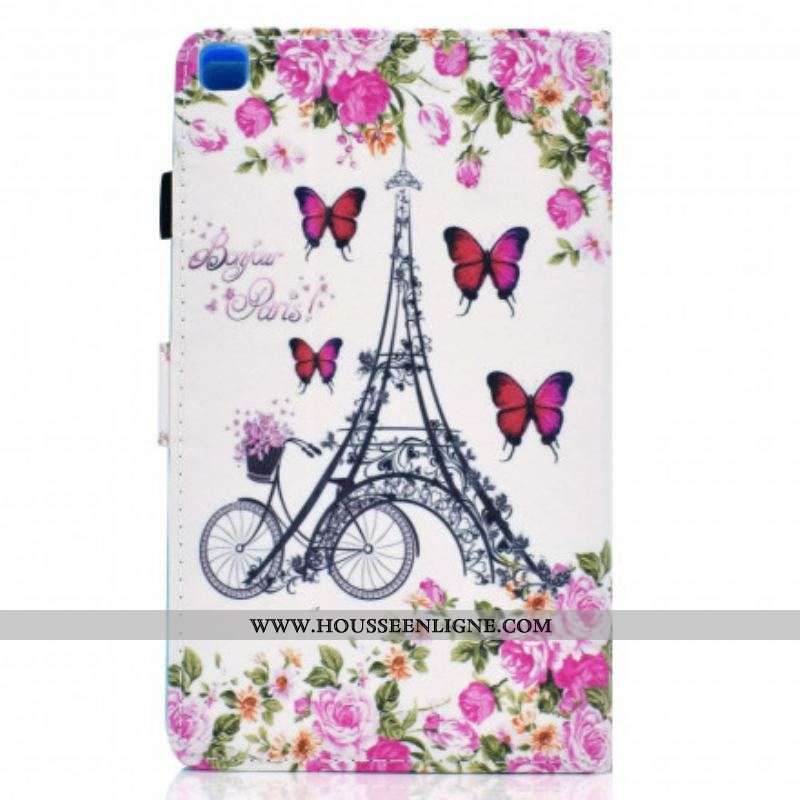 Housse Samsung Galaxy Tab A7 (2020) Tour Eiffel Vélo