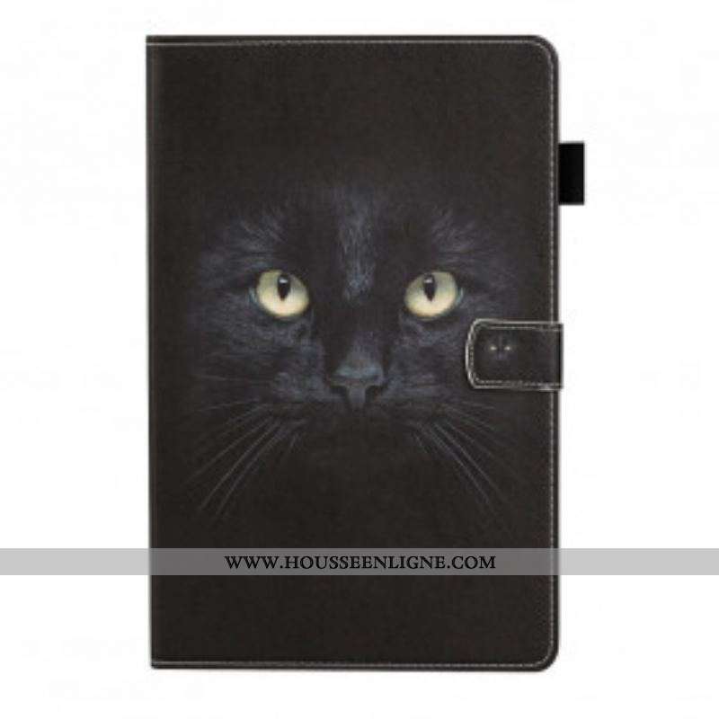 Housse Samsung Galaxy Tab A7 (2020) Yeux de Chat Noir