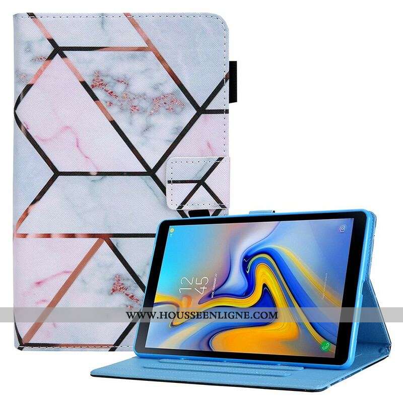 Housse Samsung Galaxy Tab A7 Lite Marbre Géométrique