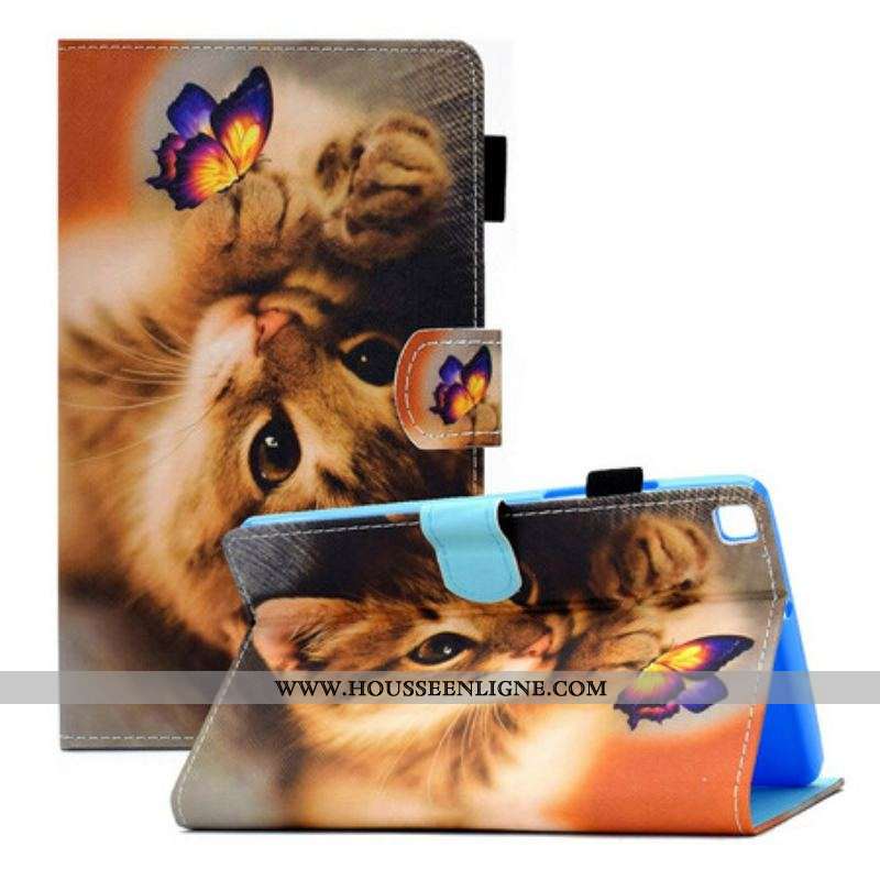 Housse Samsung Galaxy Tab A7 Lite Mon Chaton et Papillon
