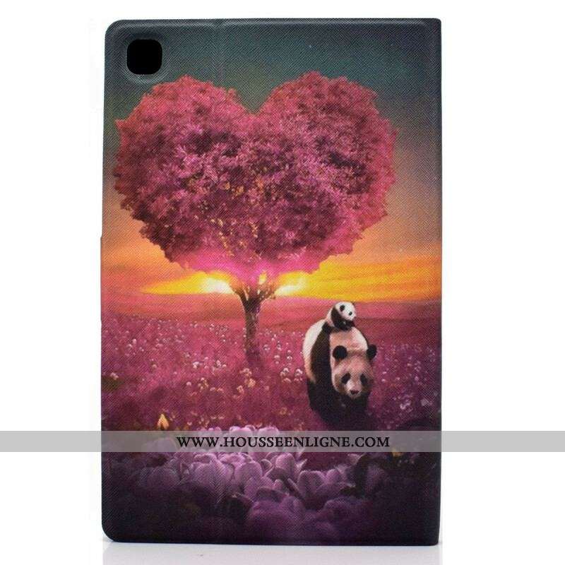 Housse Samsung Galaxy Tab A7 Lite Panda Coeur