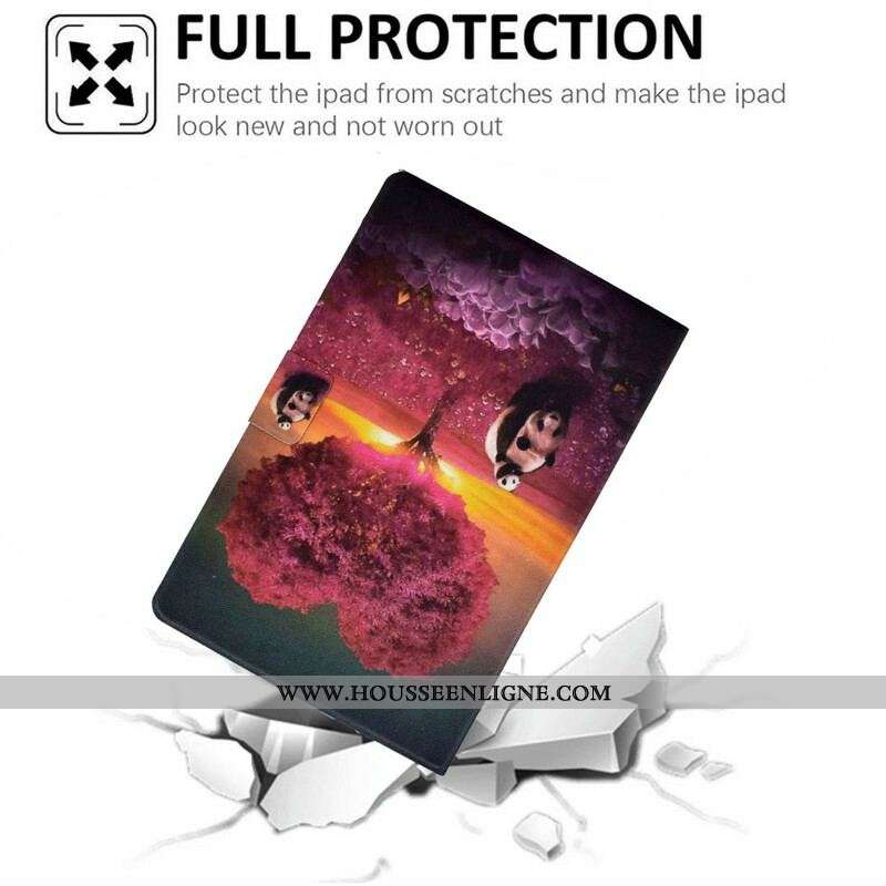 Housse Samsung Galaxy Tab A7 Lite Panda Coeur