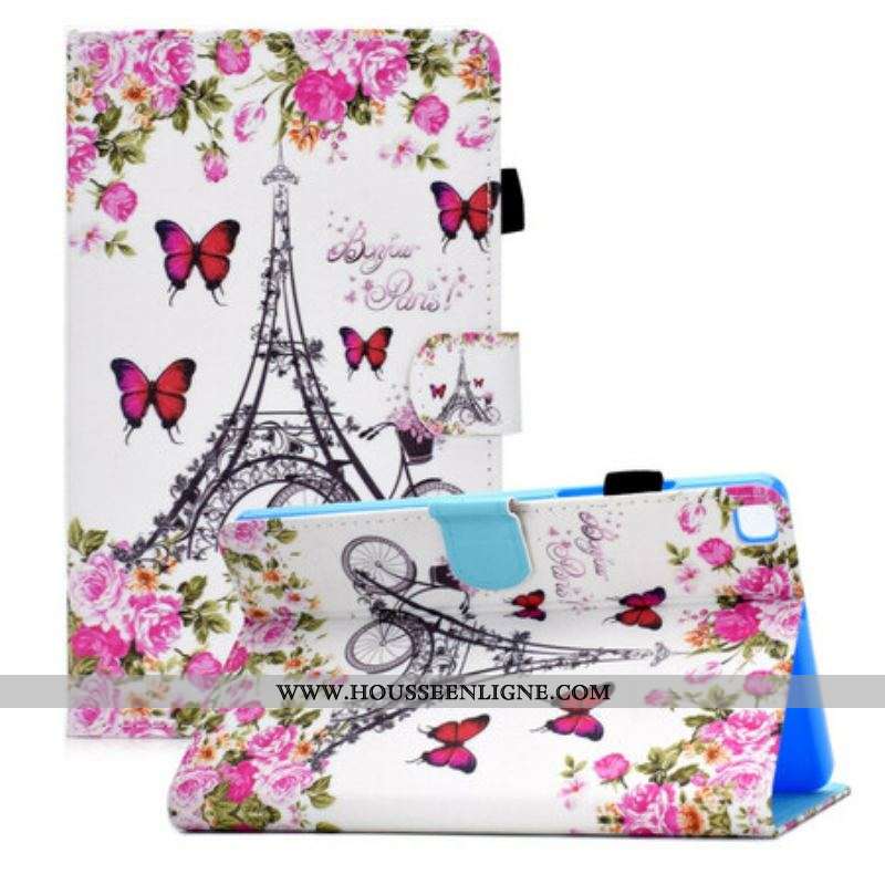 Housse Samsung Galaxy Tab A7 Lite Tour Eiffel Vélo