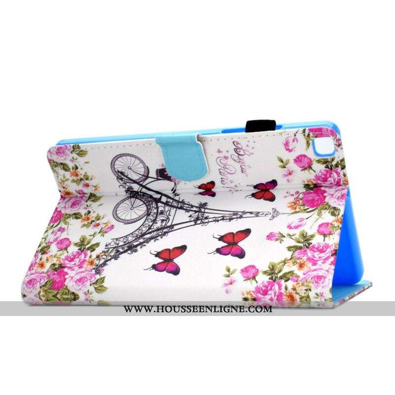 Housse Samsung Galaxy Tab A7 Lite Tour Eiffel Vélo
