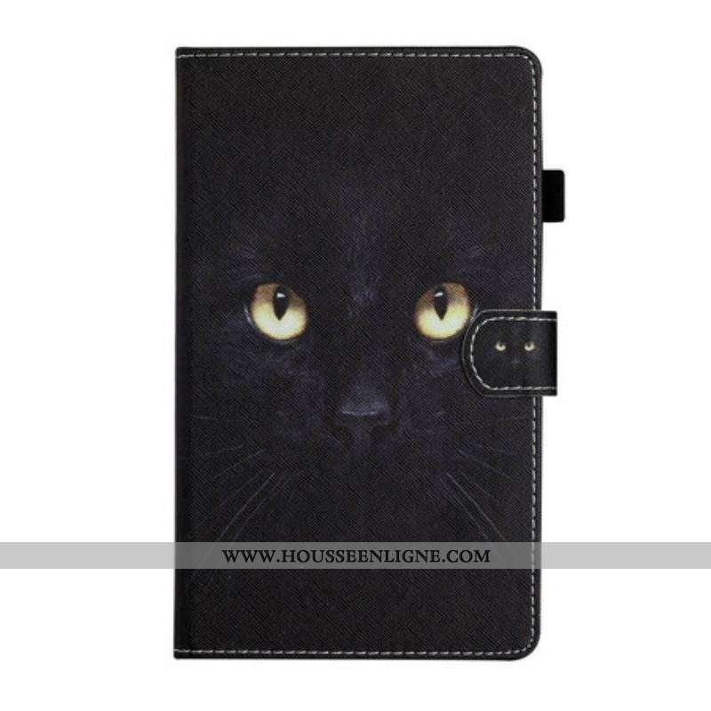 Housse Samsung Galaxy Tab A7 Lite Yeux de Chat Noir
