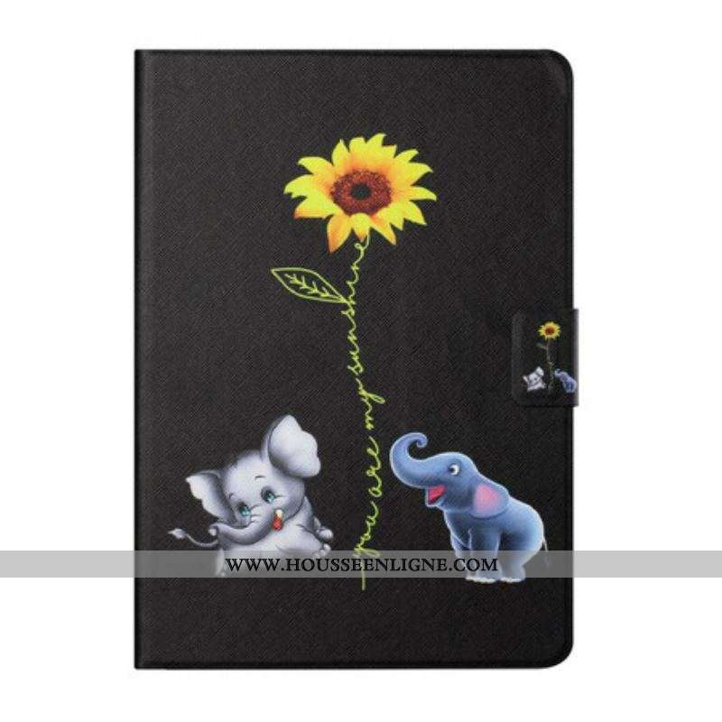 Housse Samsung Galaxy Tab A7 Lite Éléphants Tournesol