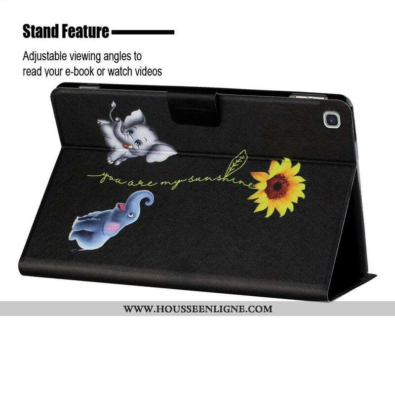 Housse Samsung Galaxy Tab A7 Lite Éléphants Tournesol