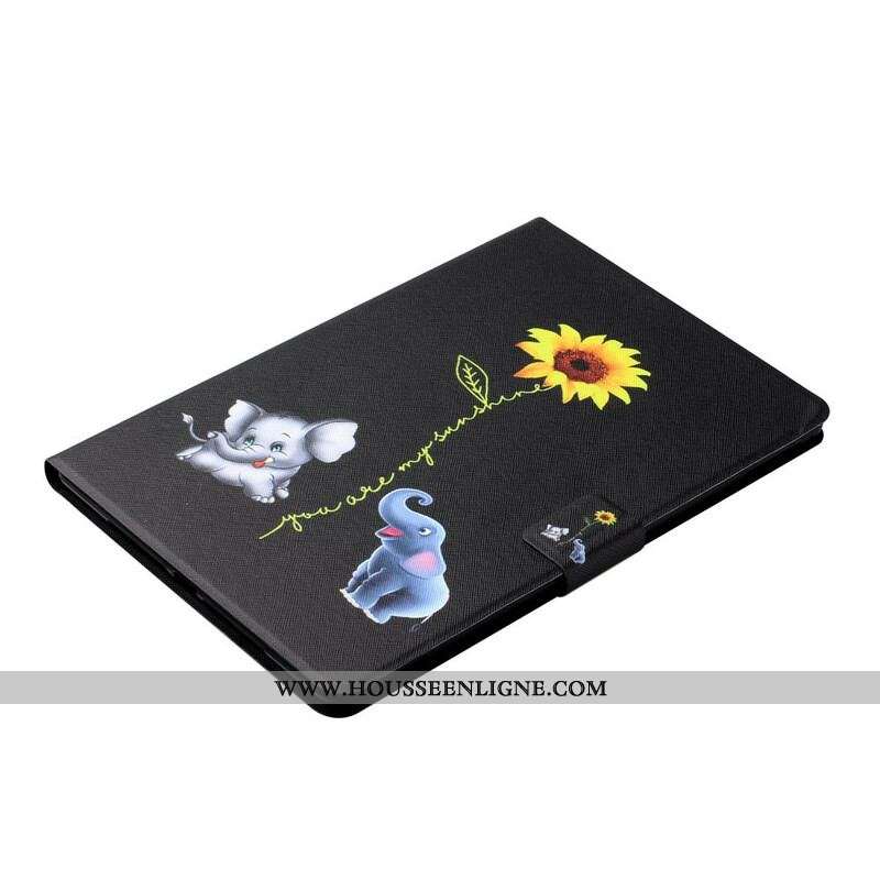 Housse Samsung Galaxy Tab A7 Lite Éléphants Tournesol