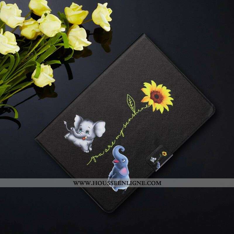 Housse Samsung Galaxy Tab A7 Lite Éléphants Tournesol
