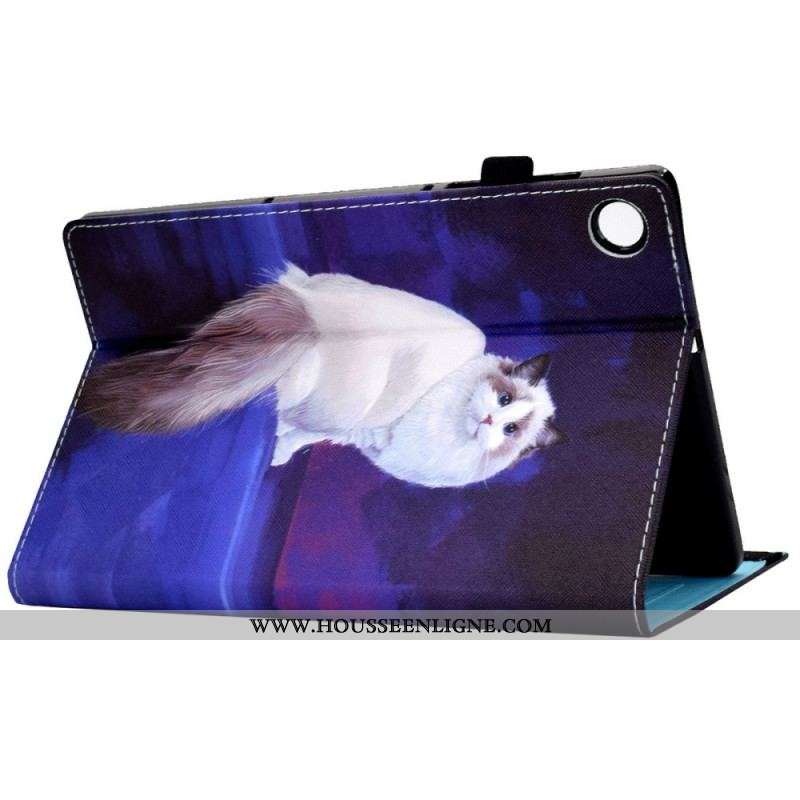 Housse Samsung Galaxy Tab A8 (2021) Chat Blanc