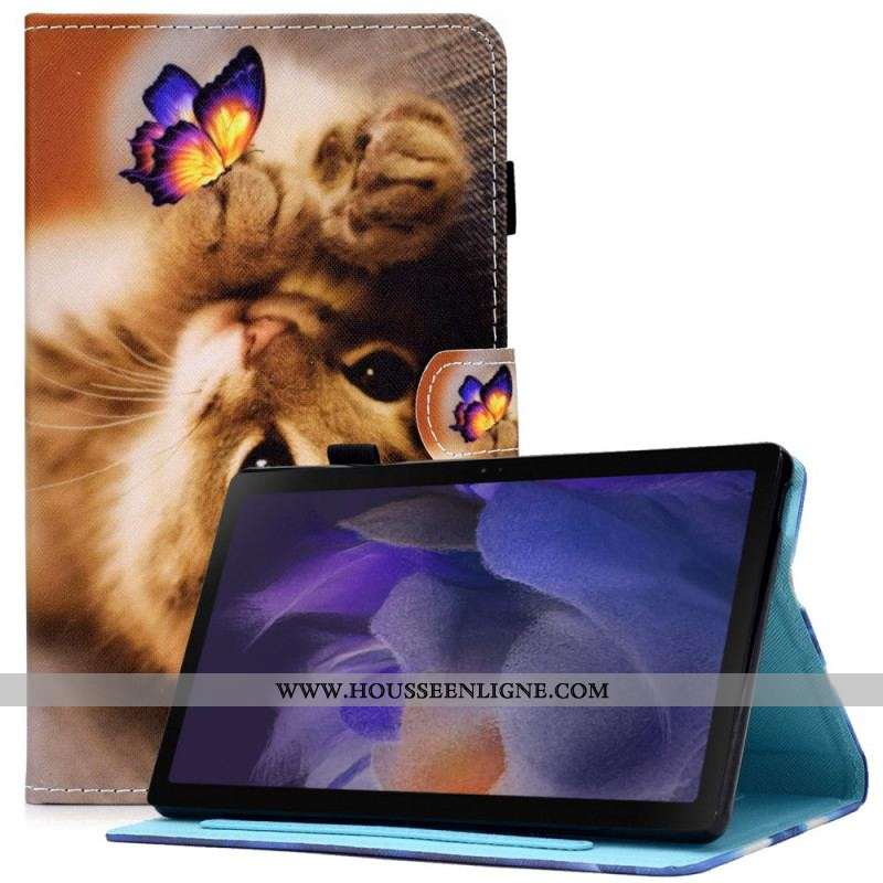 Housse Samsung Galaxy Tab A8 (2021) Mon Chaton et Papillon