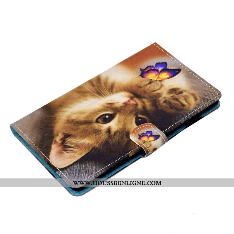 Housse Samsung Galaxy Tab A8 (2021) Mon Chaton et Papillon