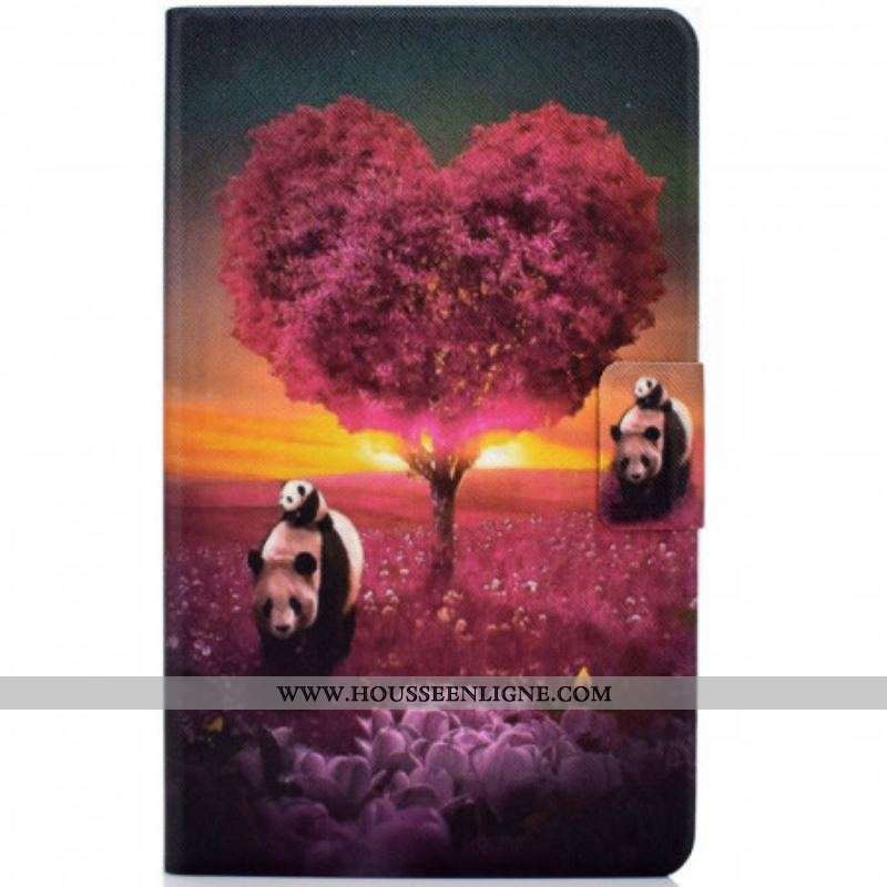 Housse Samsung Galaxy Tab A8 (2021) Panda Coeur