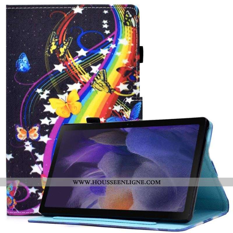 Housse Samsung Galaxy Tab A8 (2021) Papillons Arc-en-Ciel