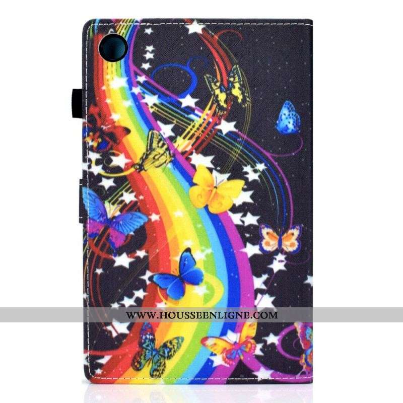 Housse Samsung Galaxy Tab A8 (2021) Papillons Arc-en-Ciel