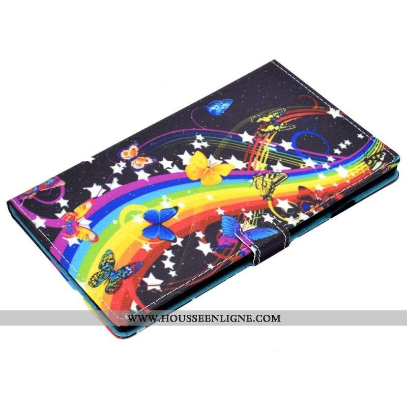 Housse Samsung Galaxy Tab A8 (2021) Papillons Arc-en-Ciel