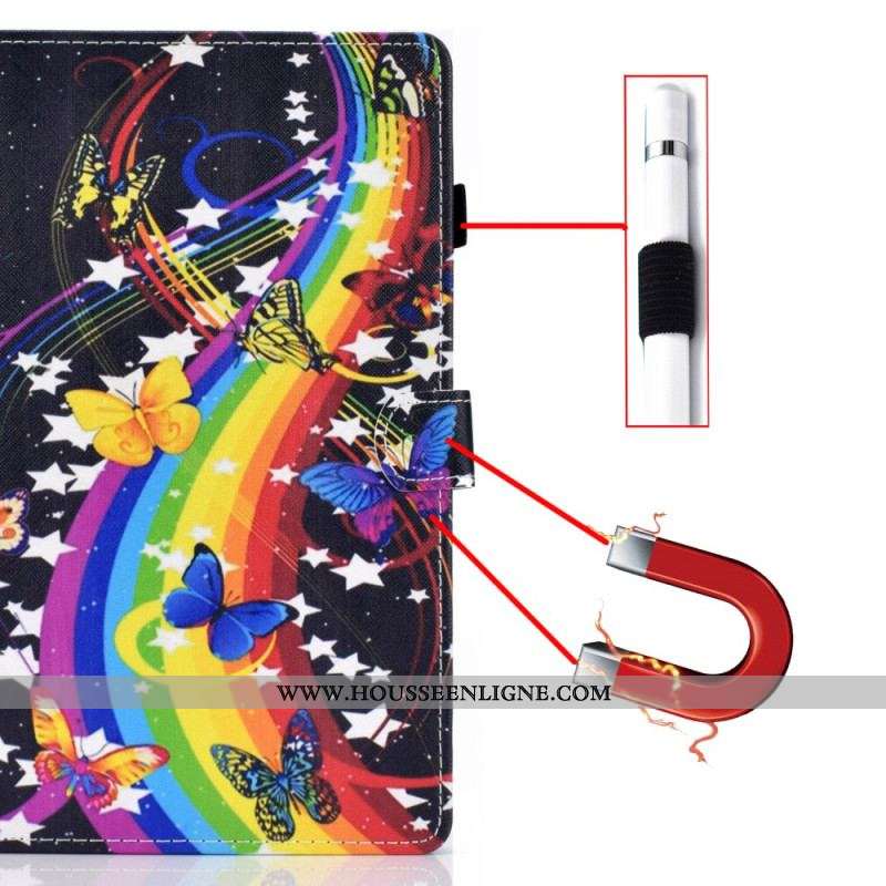 Housse Samsung Galaxy Tab A8 (2021) Papillons Arc-en-Ciel