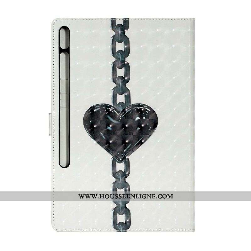 Housse Samsung Galaxy Tab S8 Plus / S7 Plus Coeur Enchaîné