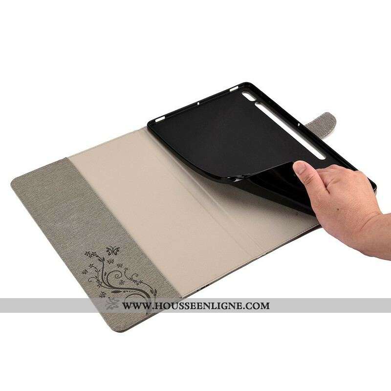 Housse Samsung Galaxy Tab S8 Plus / S7 Plus Papillons Floraux