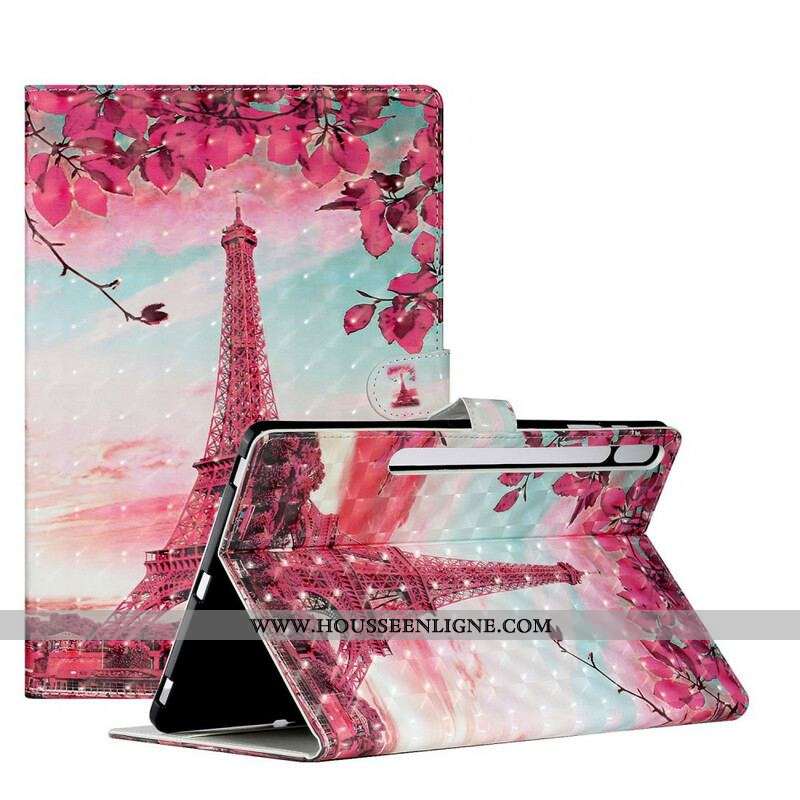 Housse Samsung Galaxy Tab S8 Plus / S7 Plus Tour Eiffel Florale