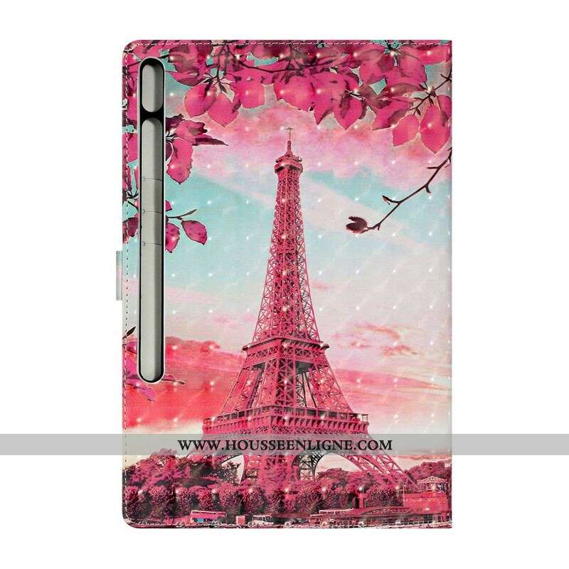 Housse Samsung Galaxy Tab S8 Plus / S7 Plus Tour Eiffel Florale