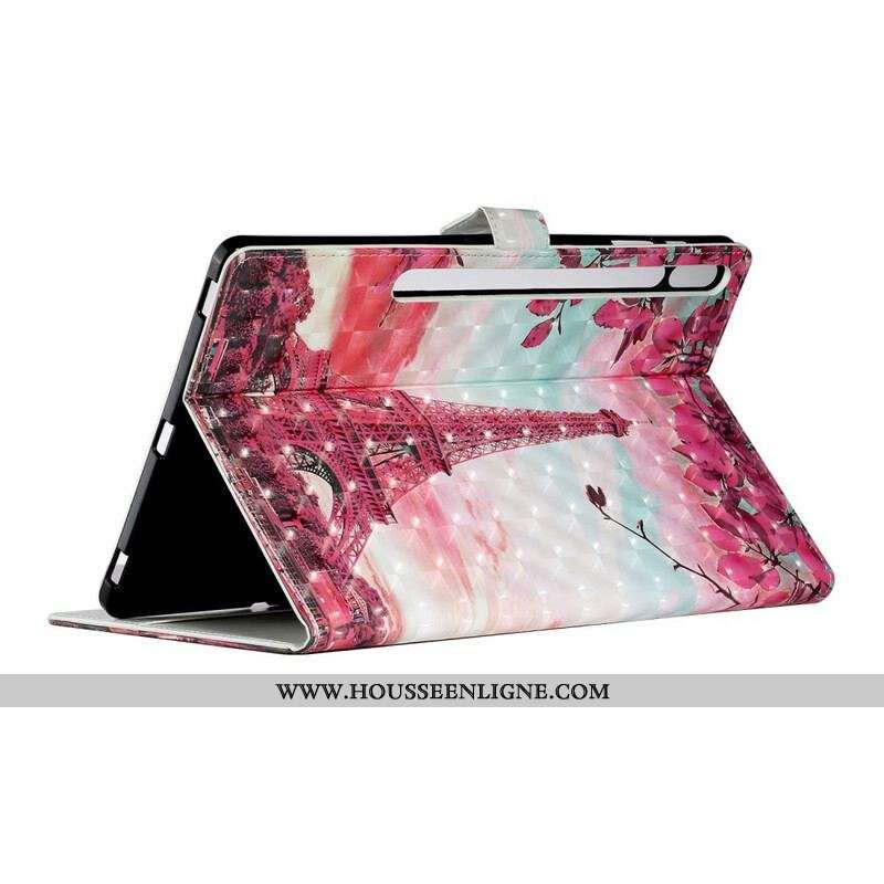 Housse Samsung Galaxy Tab S8 Plus / S7 Plus Tour Eiffel Florale