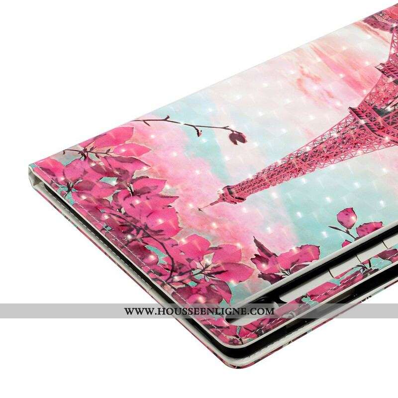 Housse Samsung Galaxy Tab S8 Plus / S7 Plus Tour Eiffel Florale