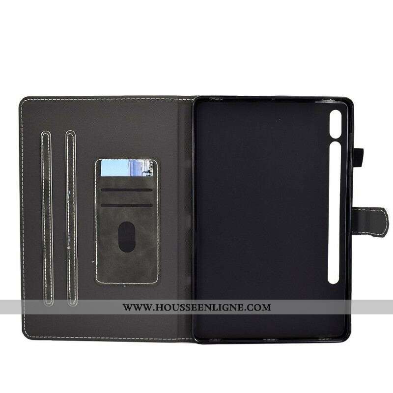 Housse Samsung Galaxy Tab S8 / Tab S7 Effet Cuir Design Vintage