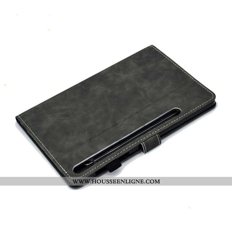 Housse Samsung Galaxy Tab S8 / Tab S7 Effet Cuir Design Vintage