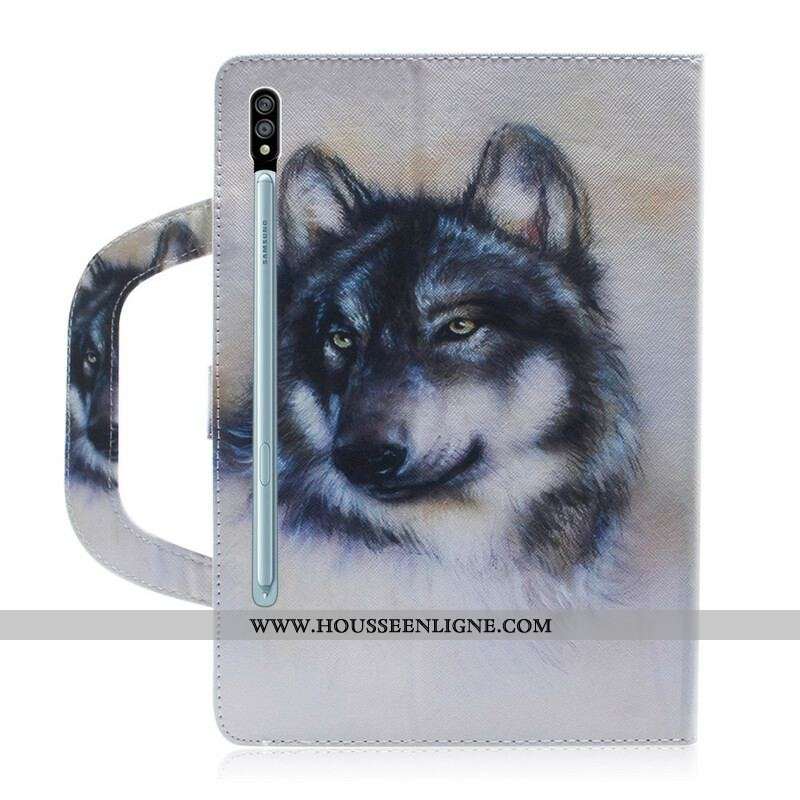 Housse Samsung Galaxy Tab S8 / Tab S7 Loup avec Poignée