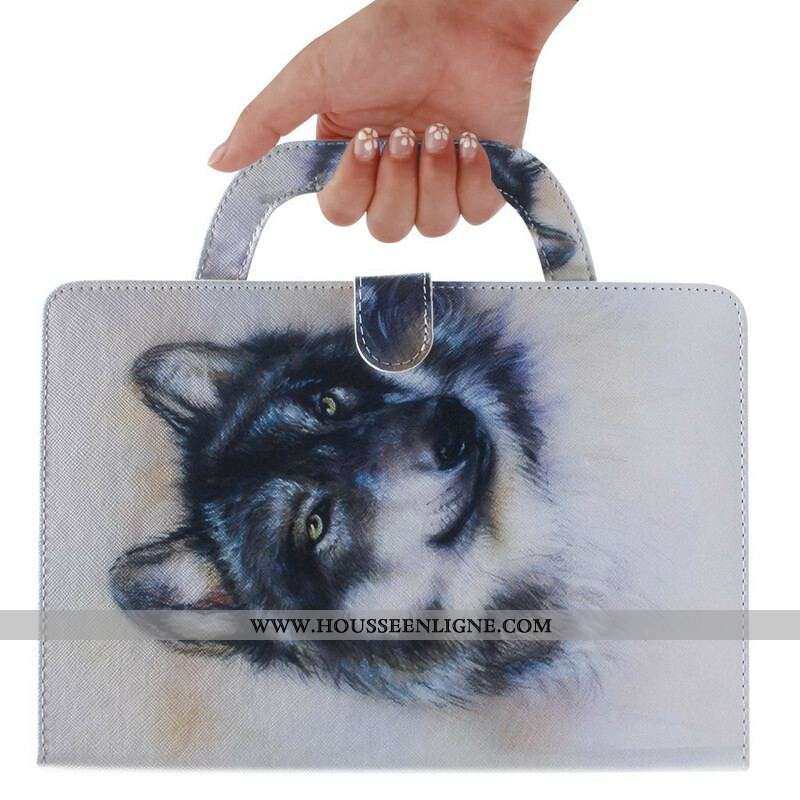 Housse Samsung Galaxy Tab S8 / Tab S7 Loup avec Poignée