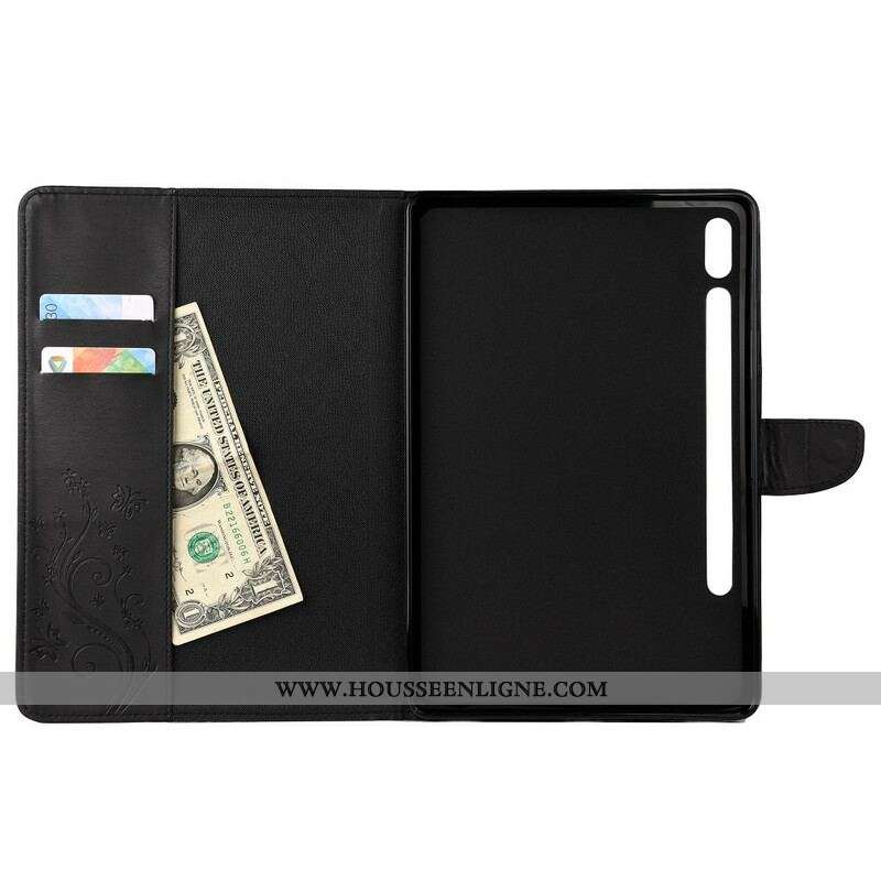 Housse Samsung Galaxy Tab S8 / Tab S7 Papillons Floraux