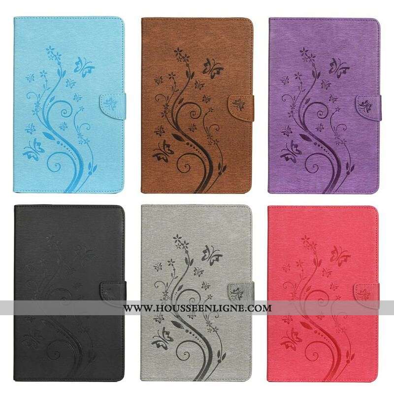 Housse Samsung Galaxy Tab S8 / Tab S7 Papillons Floraux