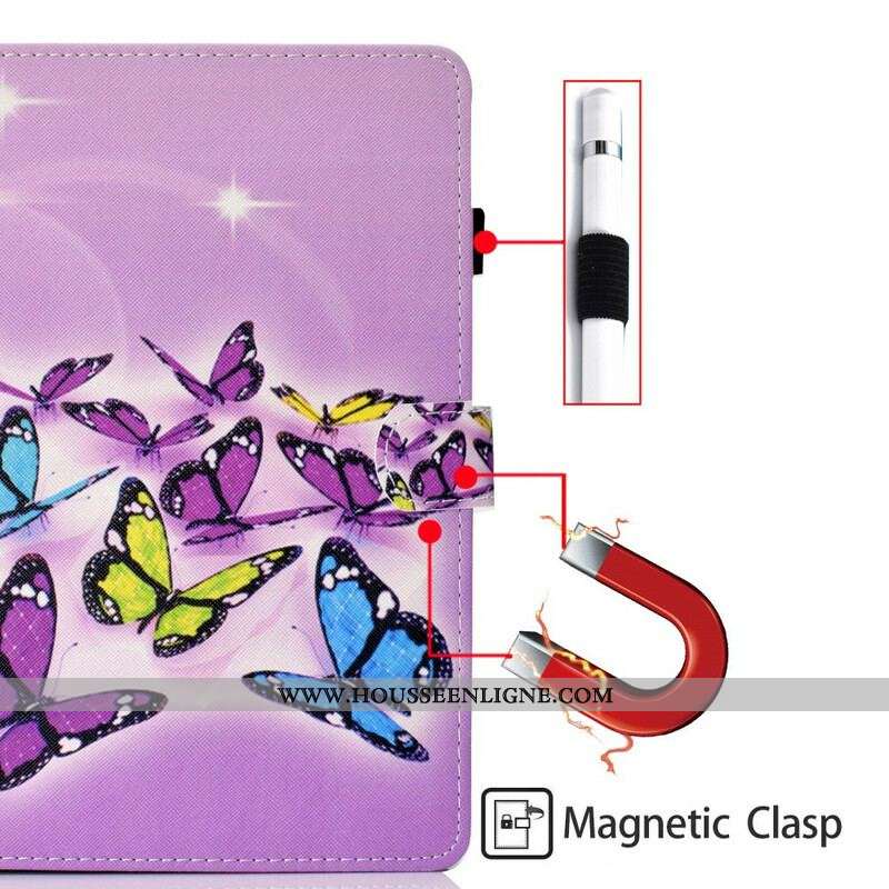Housse Samsung Galaxy Tab S8 / Tab S7 Papillons Peints