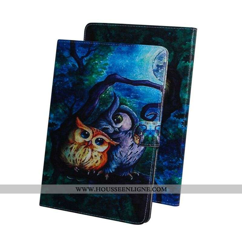 Housse Samsung Galaxy Tab S8 / Tab S7 Peinture Hiboux
