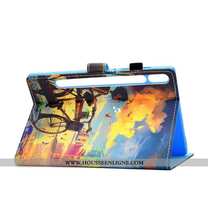 Housse Samsung Galaxy Tab S8 / Tab S7 Vélo Art