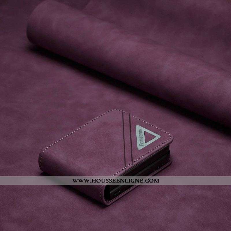 Housse Samsung Galaxy Z Flip 4 Effet Cuir FORWENW