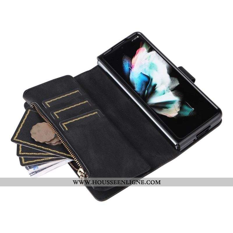 Housse Samsung Galaxy Z Fold 3 5G Multi-fonctions Porte-Cartes