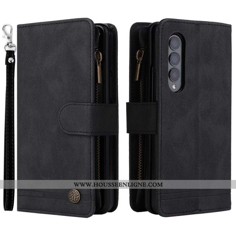 Housse Samsung Galaxy Z Fold 3 5G Multi-fonctions Rivet et Lanière