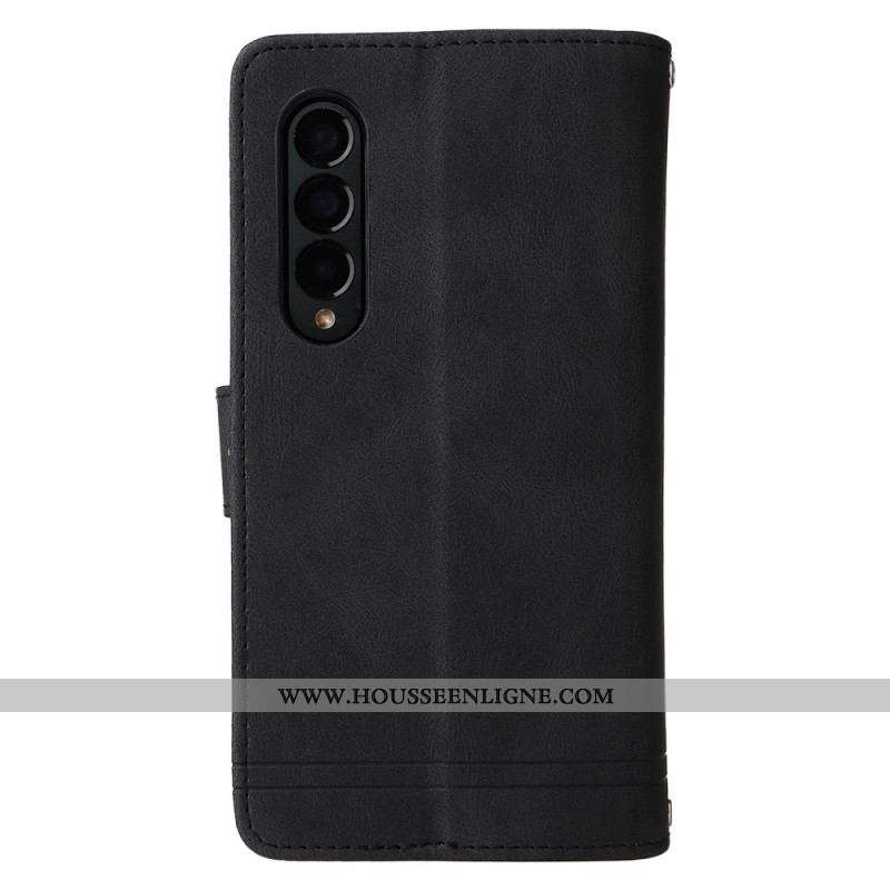 Housse Samsung Galaxy Z Fold 3 5G Multi-fonctions Rivet et Lanière