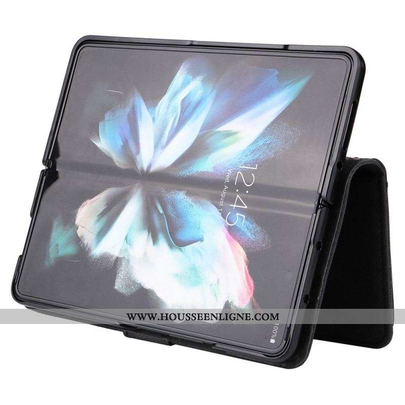 Housse Samsung Galaxy Z Fold 3 5G Multi-fonctions Rivet et Lanière