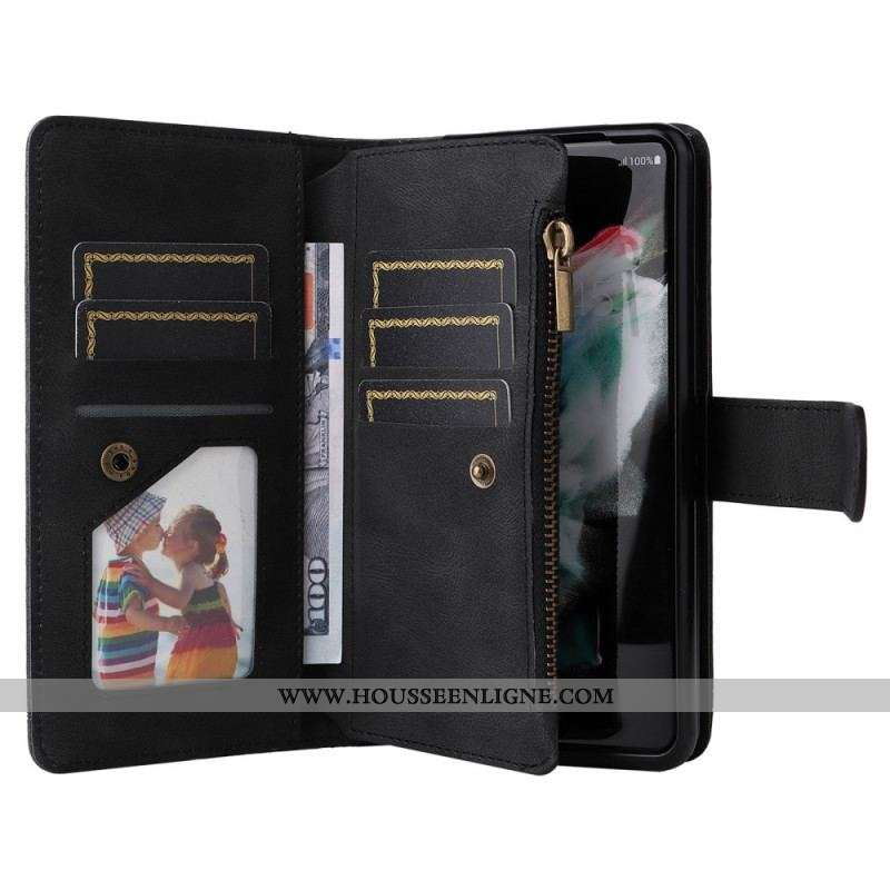 Housse Samsung Galaxy Z Fold 3 5G Multi-fonctions Rivet et Lanière