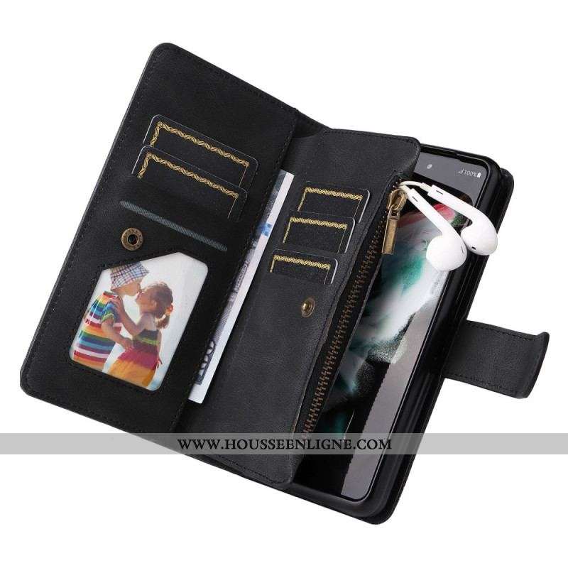 Housse Samsung Galaxy Z Fold 3 5G Multi-fonctions Rivet et Lanière