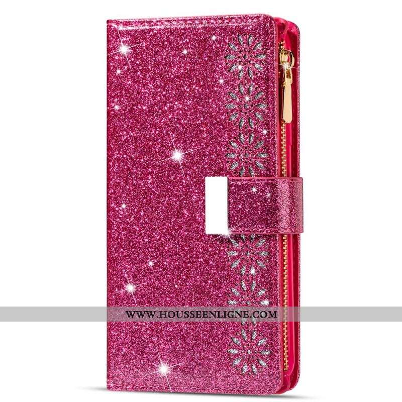 Housse Samsung Galaxy Z Fold 3 5G Paillettes Portefeuille Zip