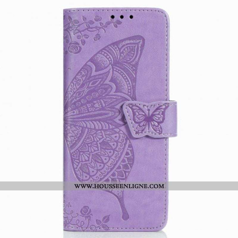 Housse Samsung Galaxy Z Fold 3 5G Papillon Design avec Lanière